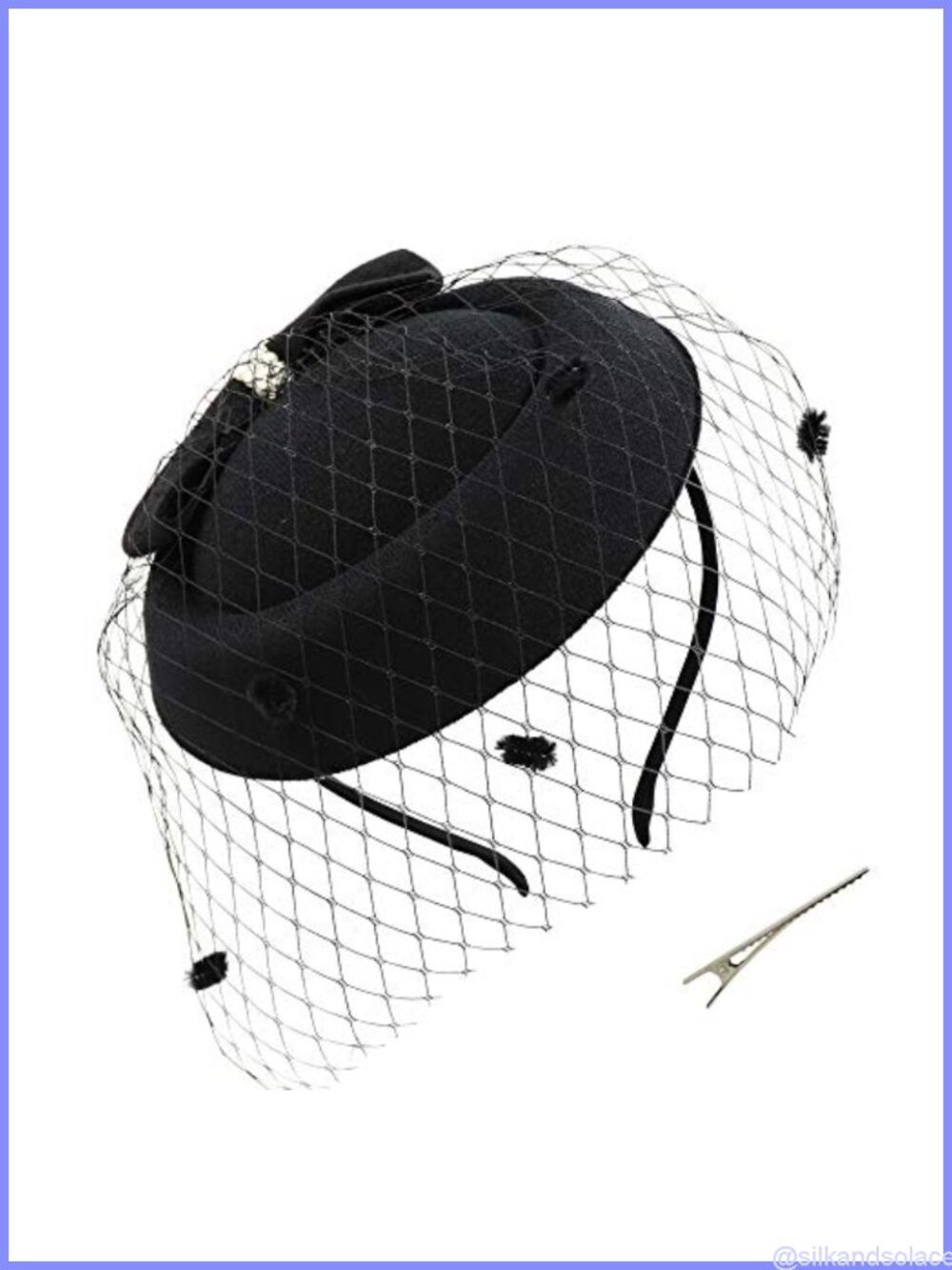 Handmade Pillbox Fascinator Hat with Veil Bowknot Wedding Tea Party